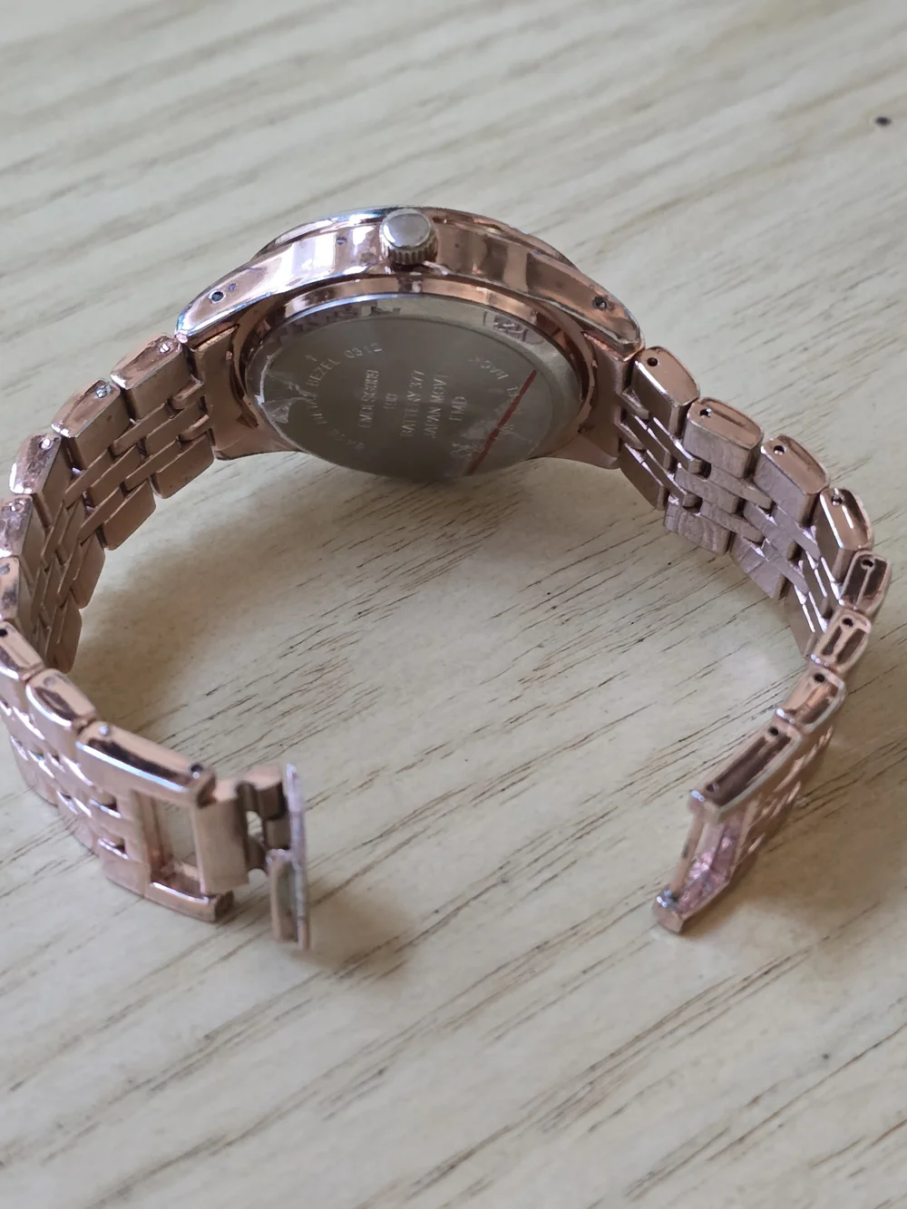 Rose Gold Women’s Crystal-Trim Bracelet Watch